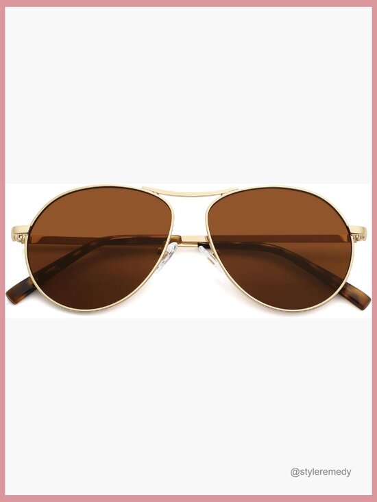 Metal Frame Aviator Sunglasses with UV400 Protection main image 5